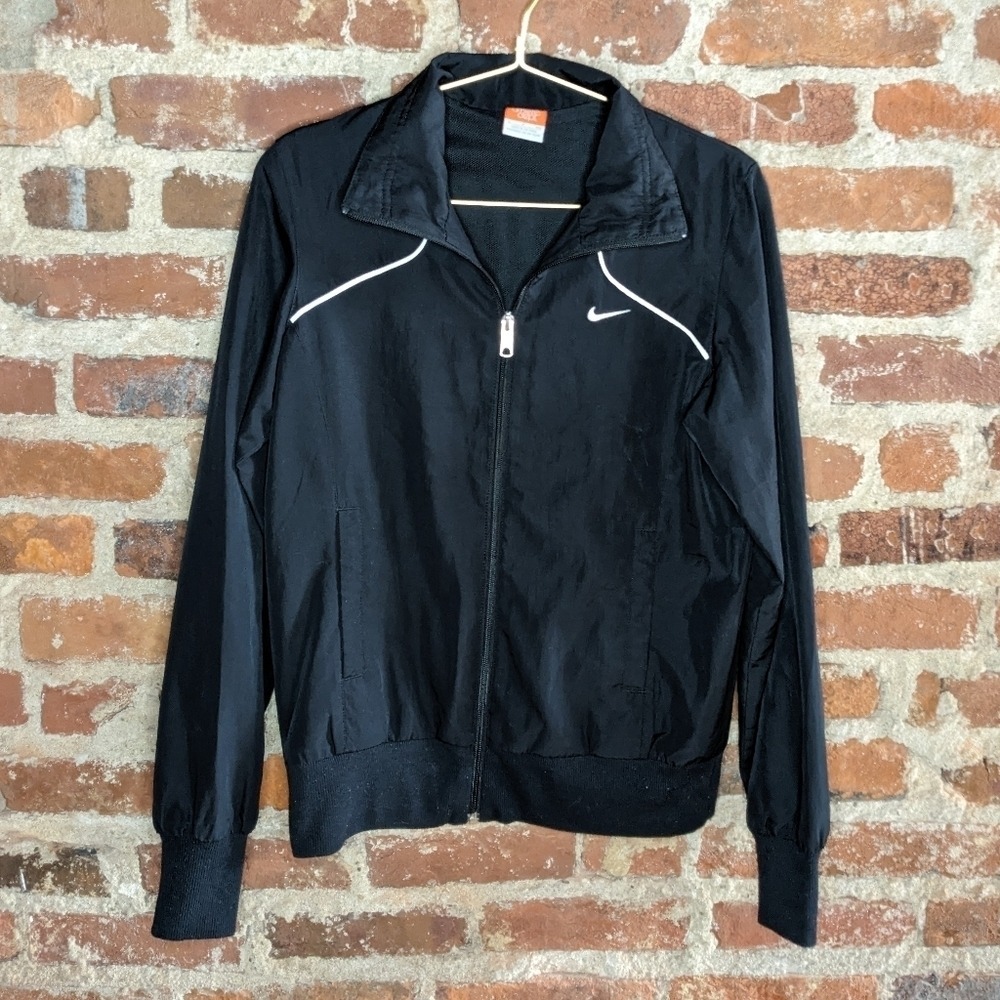 Nike Track Jacket Full Zip Athletic Dept. White Stripe Black Small